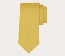 Herren Seidenkrawatte mit Gancini flower-Print Gelb