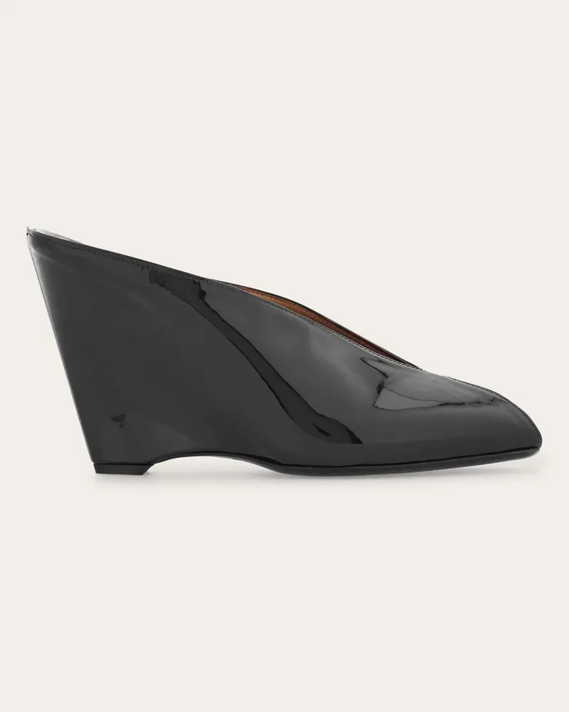 Ferragamo Damen Plateau-Mule Schwarz Größe 5 Schwarz