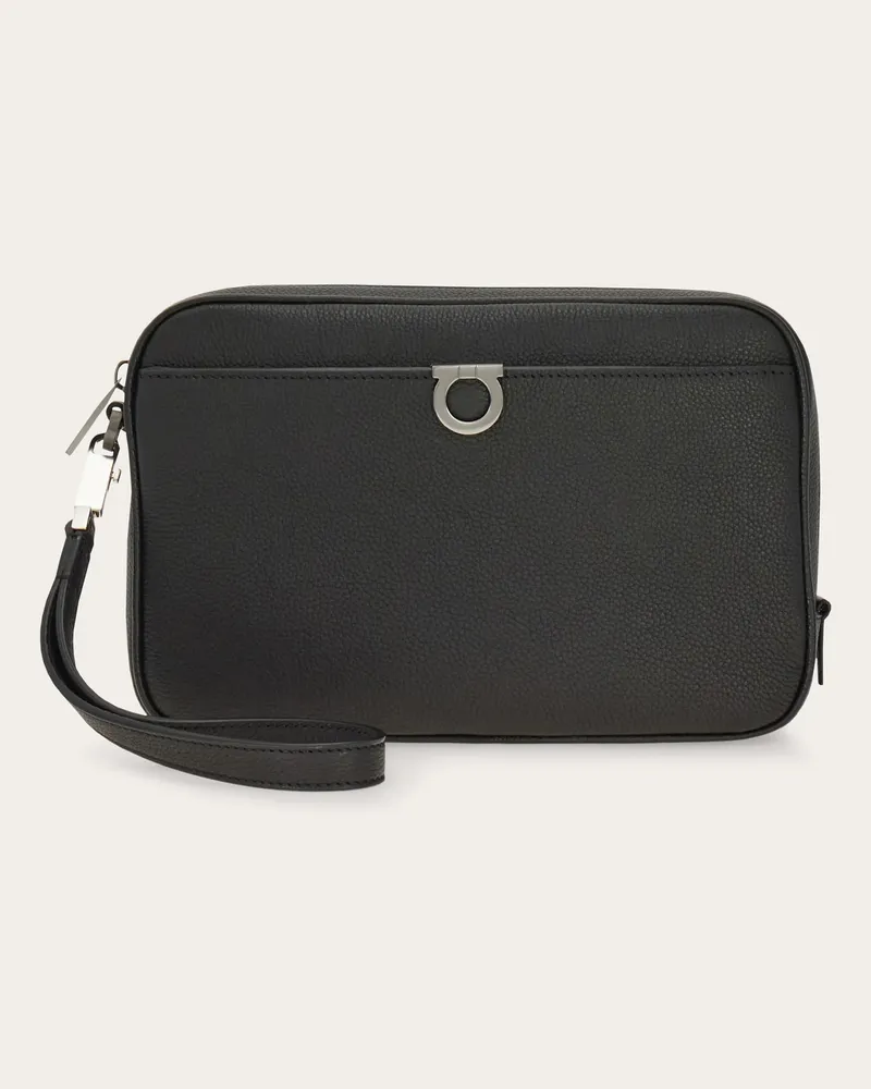 Ferragamo Herren Gancini Herrentasche Schwarz Schwarz