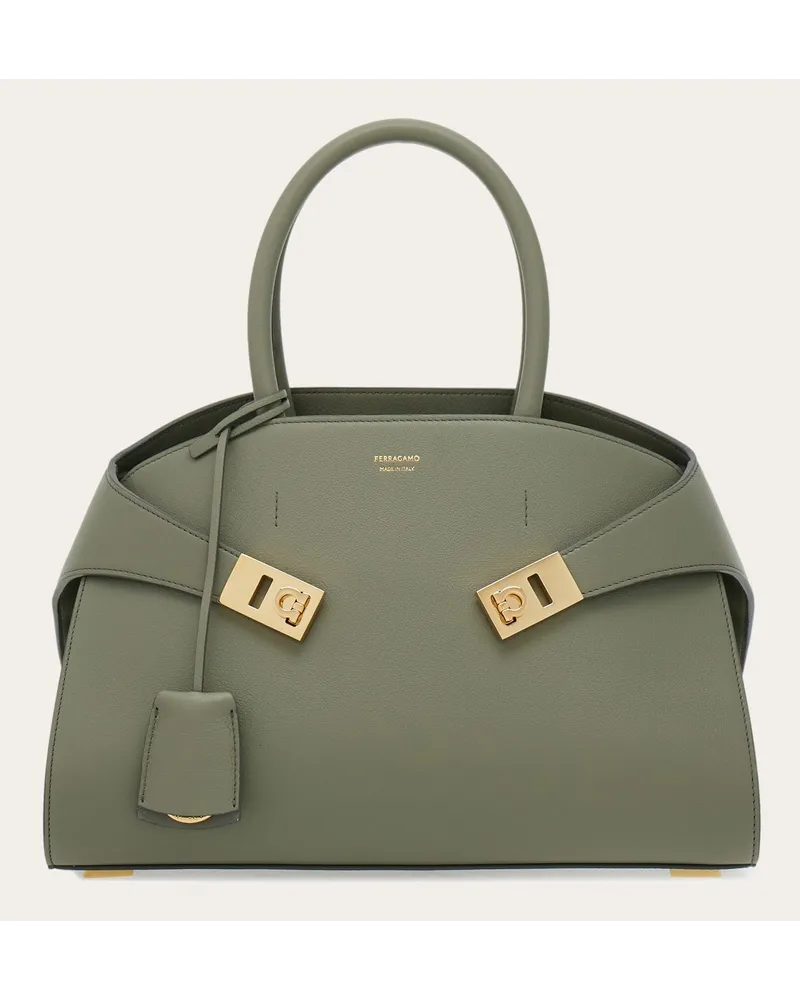 Ferragamo Damen Hug Handtasche (M) Grau Grau