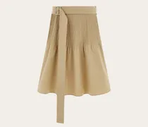 Damen Rock mit winzigen Falten Beige