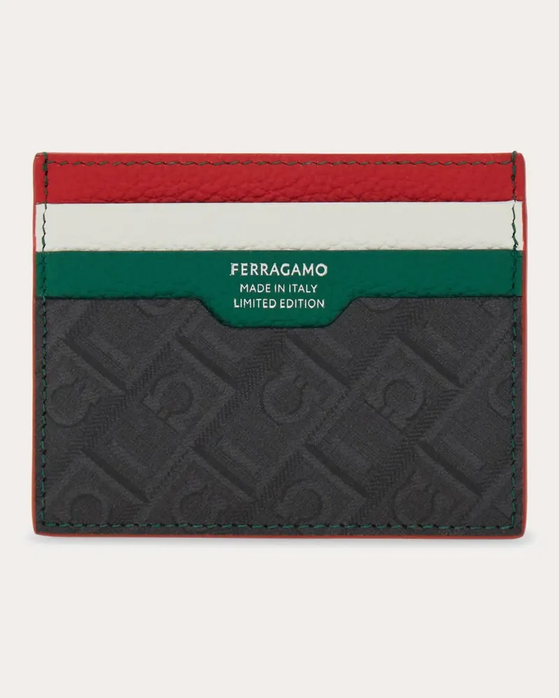 Ferragamo Herren Kreditkartenetui Ferragamo Monogram - Citymatch Capsule Grün Grün
