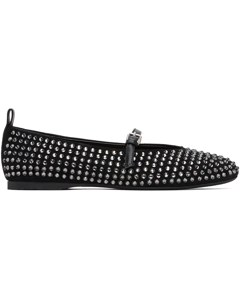 J.W.Anderson Black Suede Mary Jane Ballerina Flats 001-black