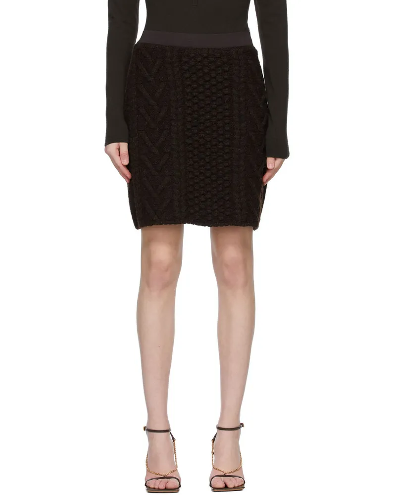 Bottega Veneta Brown Knit Wool Skirt 2188