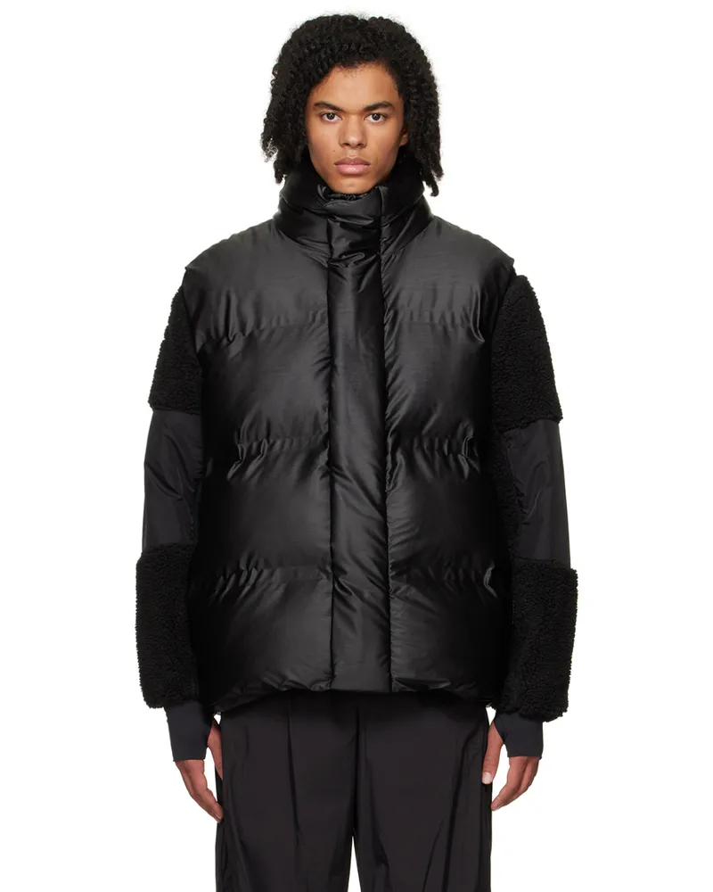 RAINS Black Bator Puffer Vest Black
