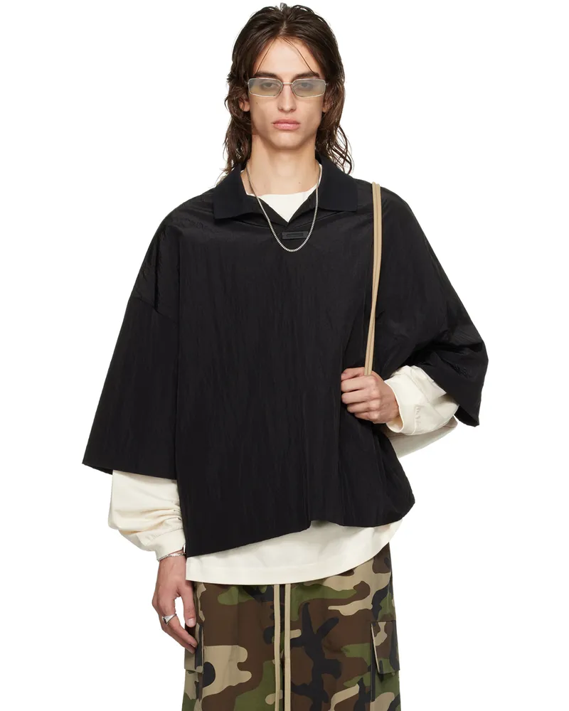 Fear of God Black Logo Patch Polo Black