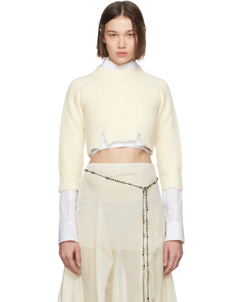 Ann Demeulemeester Off-White Thordis Cropped Sweater 003