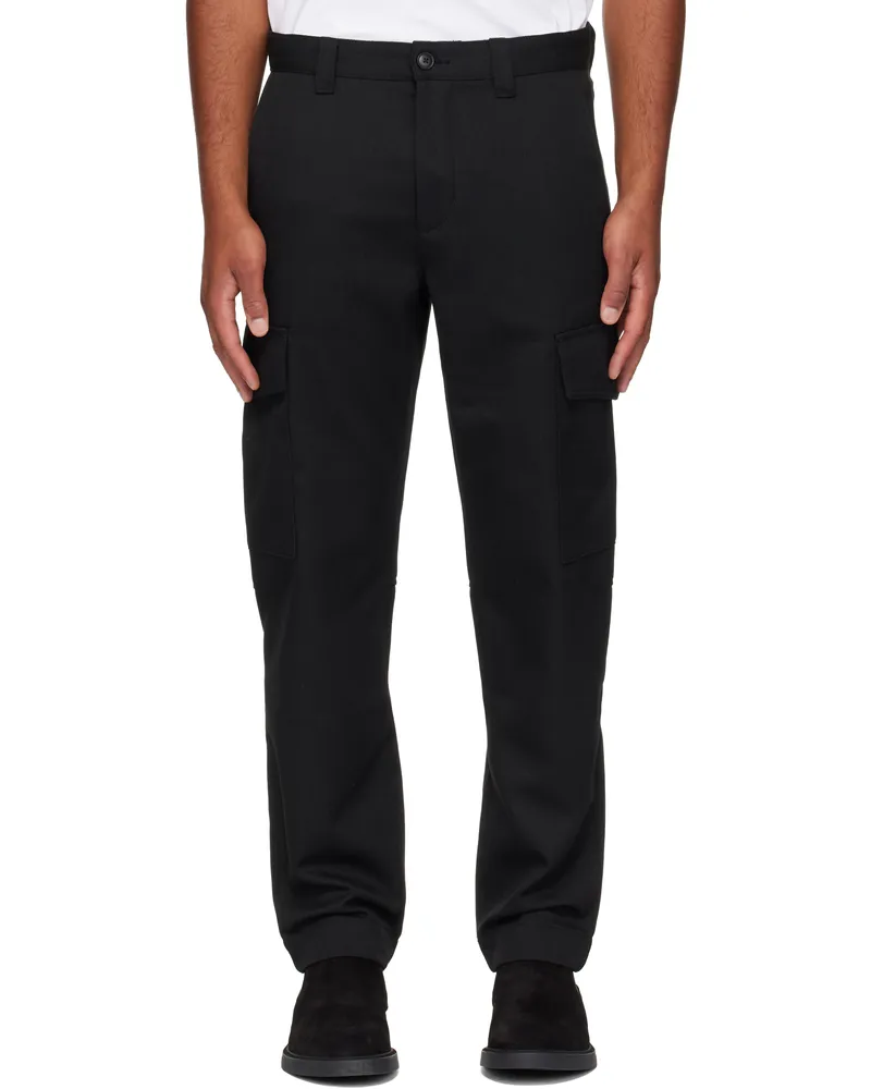 HUGO BOSS Black Gabardine Cargo Pants 001-black