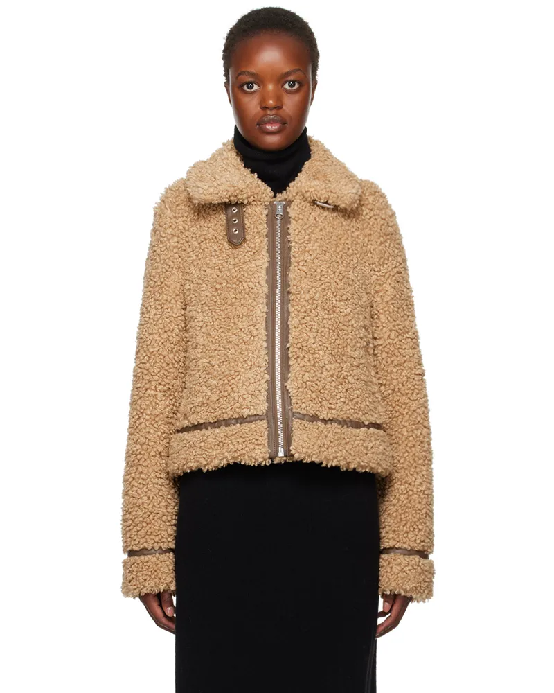 STAND Brown Audrey Faux-Shearling Jacket 12147