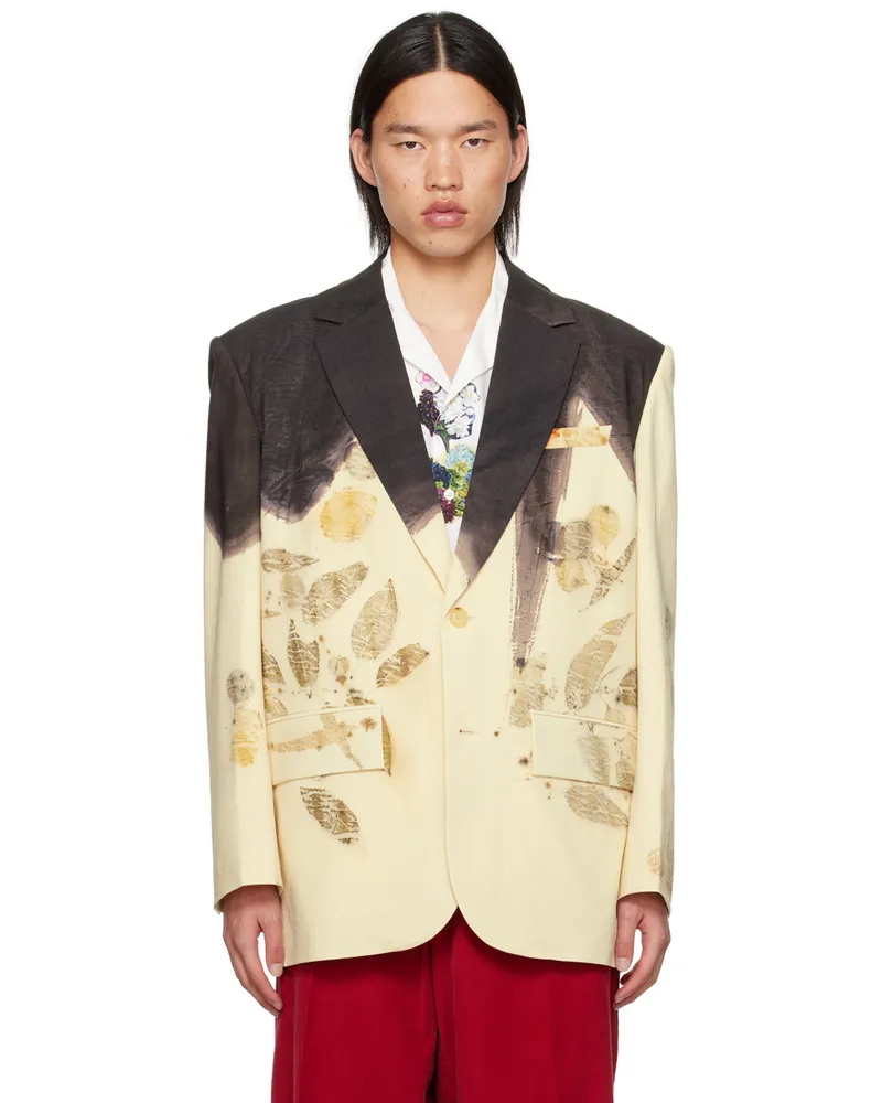 Feng Chen Wang Off-White Plant-Dyed Blazer White