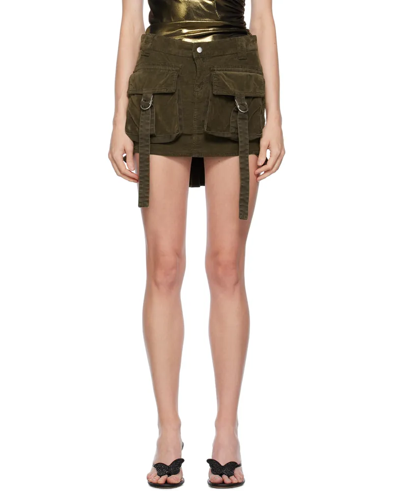 Blumarine Khaki Low-Rise Miniskirt N0520