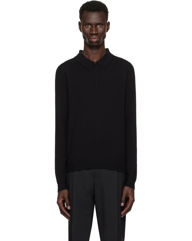 HUGO BOSS Black Slim-Fit Concealed Placket Polo 001-black