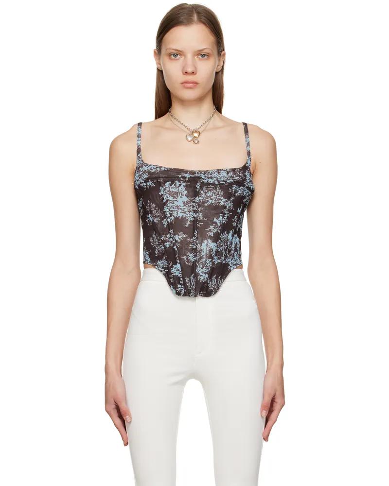 Miaou Brown & Blue Venus Corset Chocolate