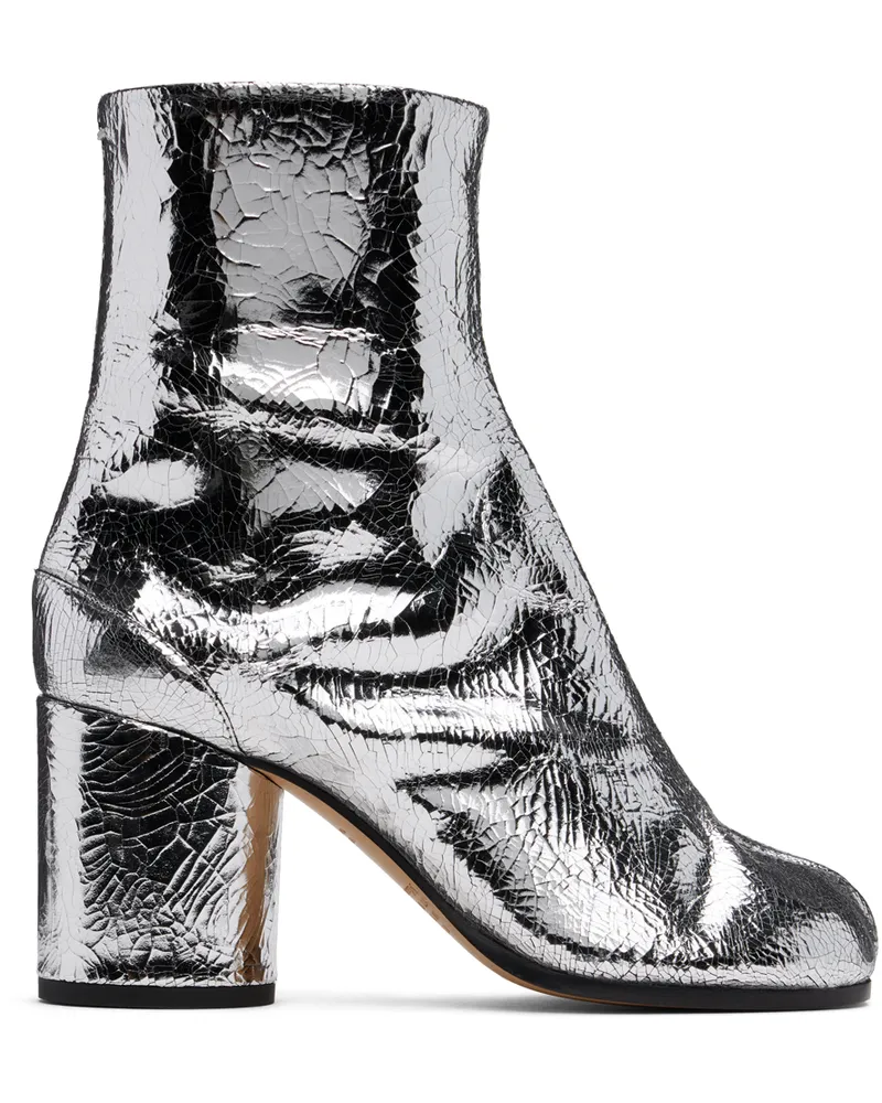 Maison Margiela Silver Tabi Broken Mirror Boots T9002