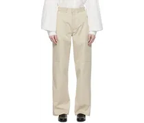 Beige Patch Pocket Trousers