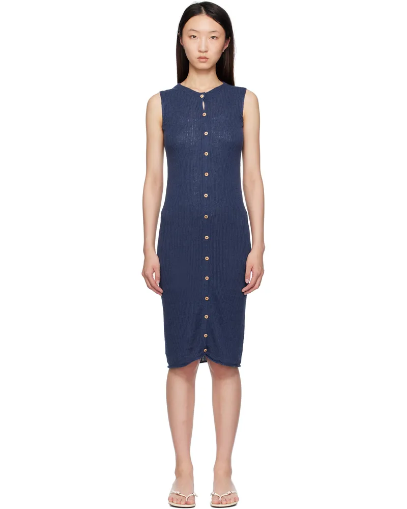 Baserange Blue Drip Midi Dress Mez