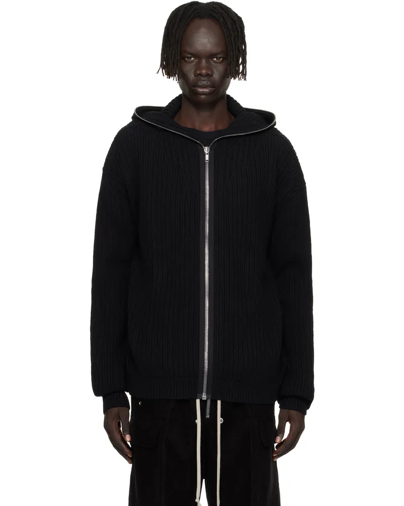 Rick Owens Black Concordians Zipped Hoodie 09