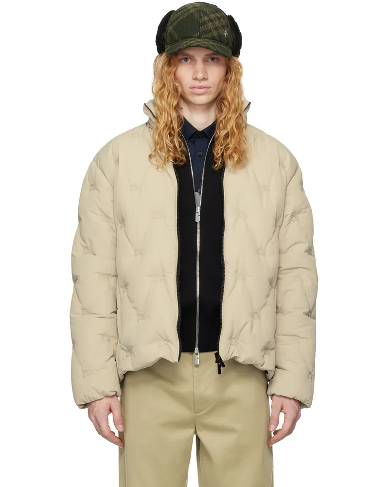 Burberry Green EKD Nylon Padded Down Jacket Lichen