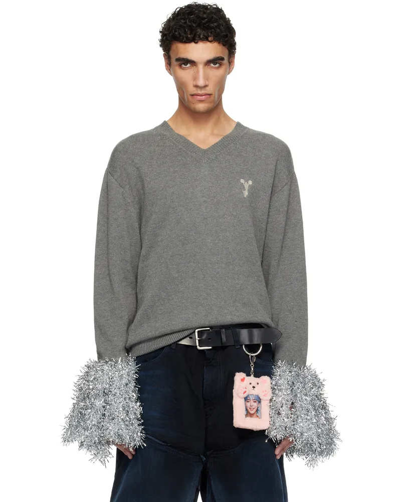 Doublet Gray Cheerleading Pompon Sweater Grey