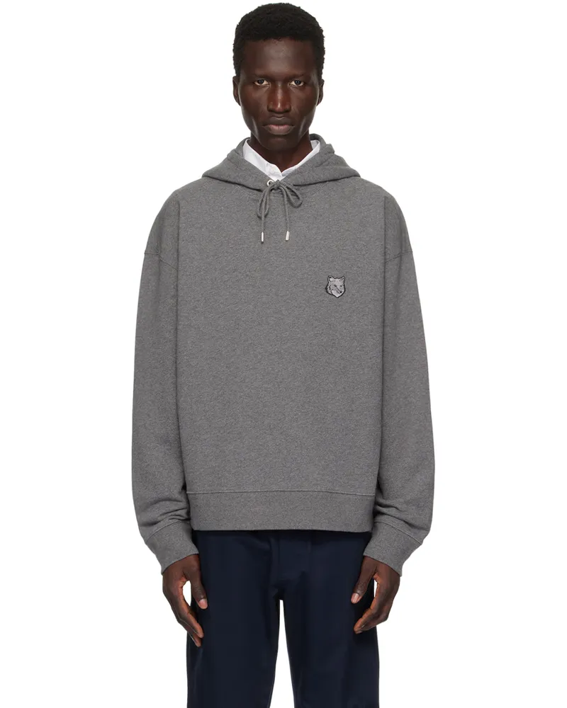 Kitsuné Gray Bold Fox Head Hoodie H170