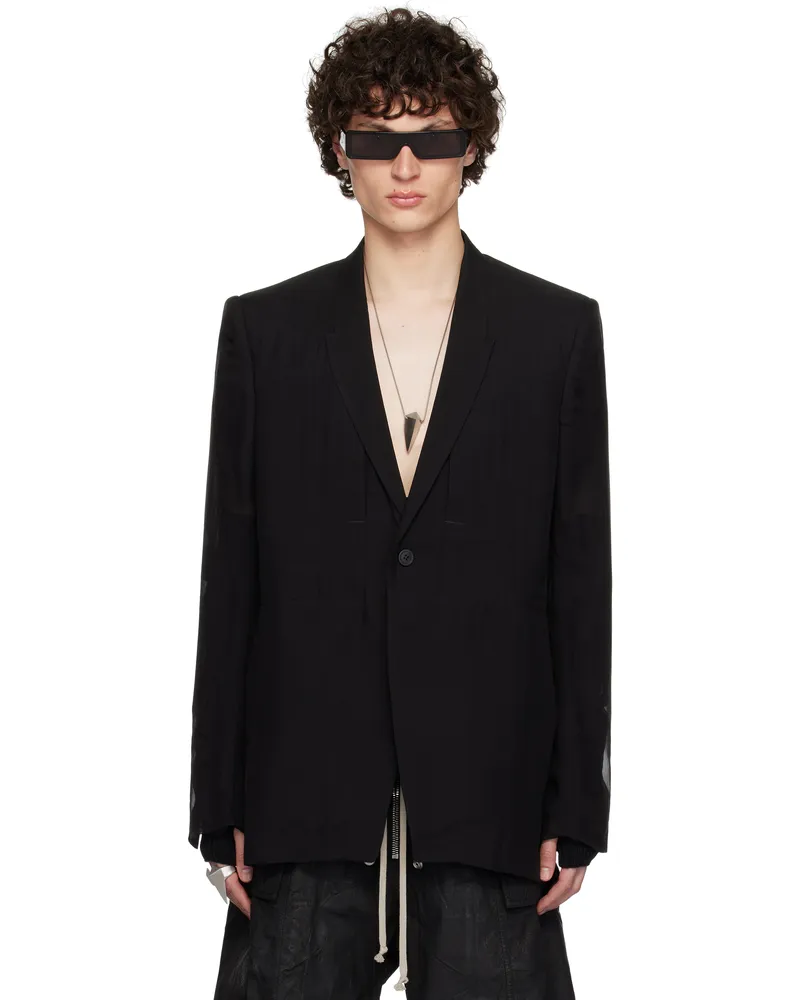 Rick Owens Black Hollywood Fogpocket Soft Soft Blazer 09