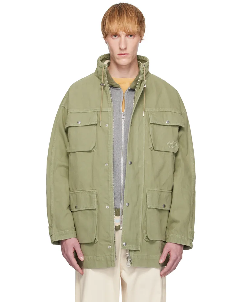 Kitsuné Green Cotton Denim Parka 0077