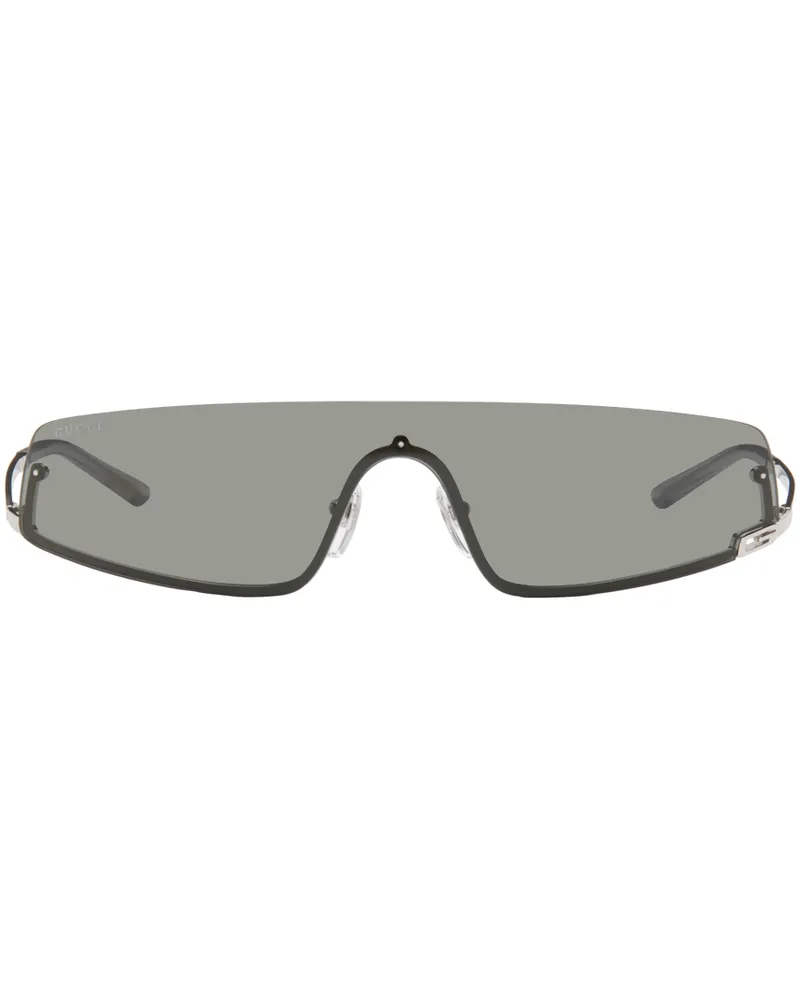 Gucci Silver Mask-Shaped Sunglasses 001