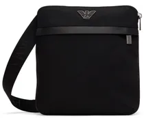 Black Small Flat Messenger Bag