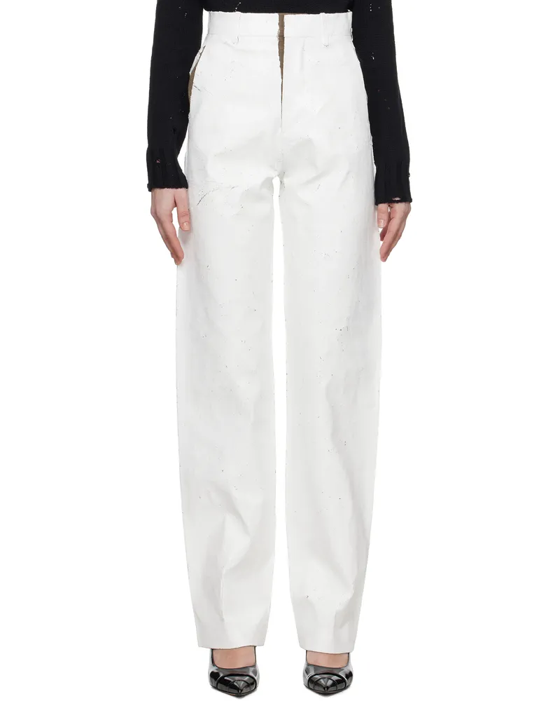Maison Margiela White Tailoring Trousers 002f