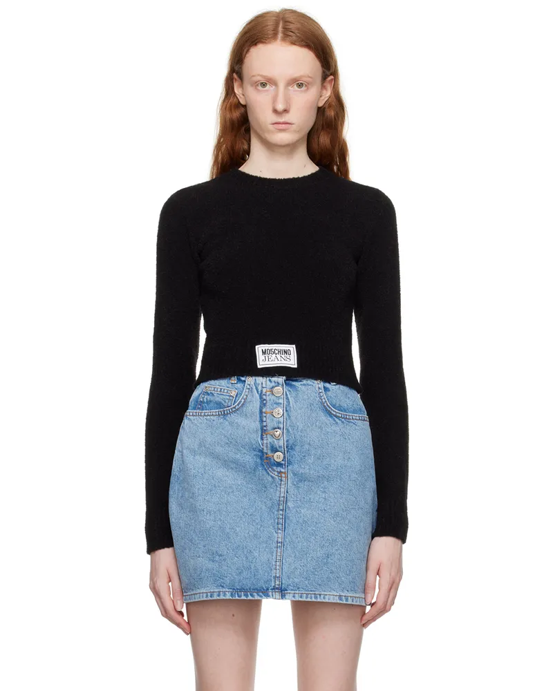Moschino Black Crewneck Sweater A0555