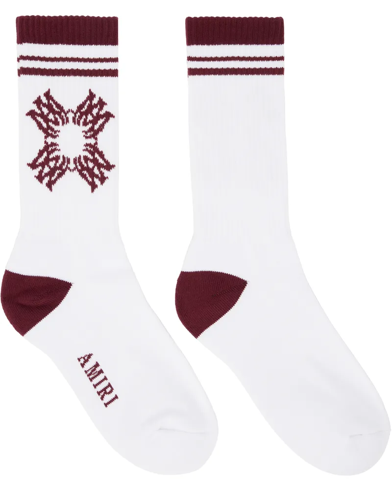 Amiri White & Red 'MA' Quad Socks Deep