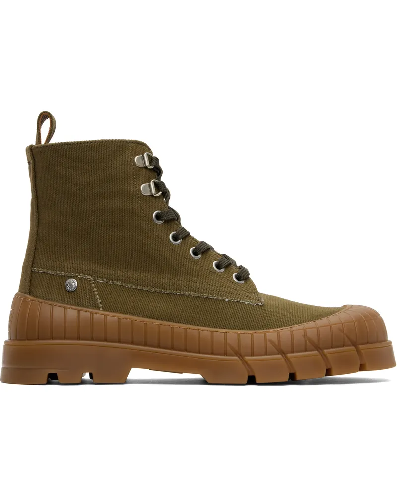 Kenzo Khaki Kenzo Paris 'KENZO-Gobi' Lace-Up Boots Khaki