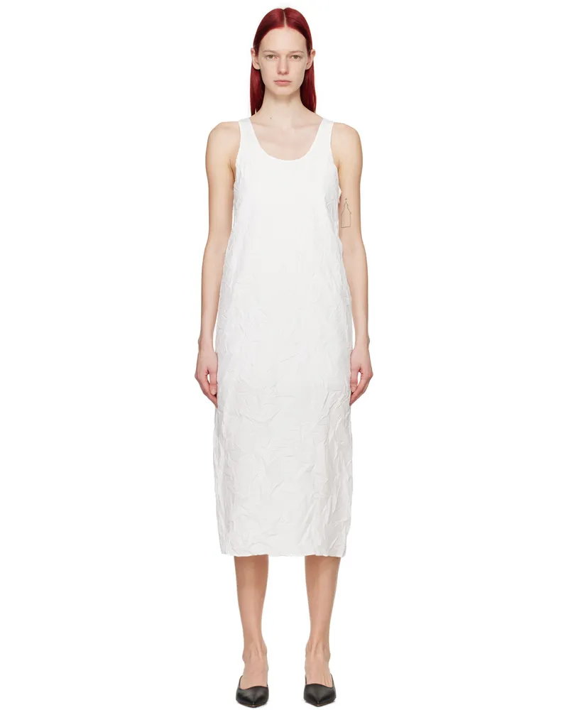 AURALEE White Winkled Midi Dress White