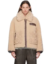 STAND Beige Joann Faux-Shearling Jacket Natural