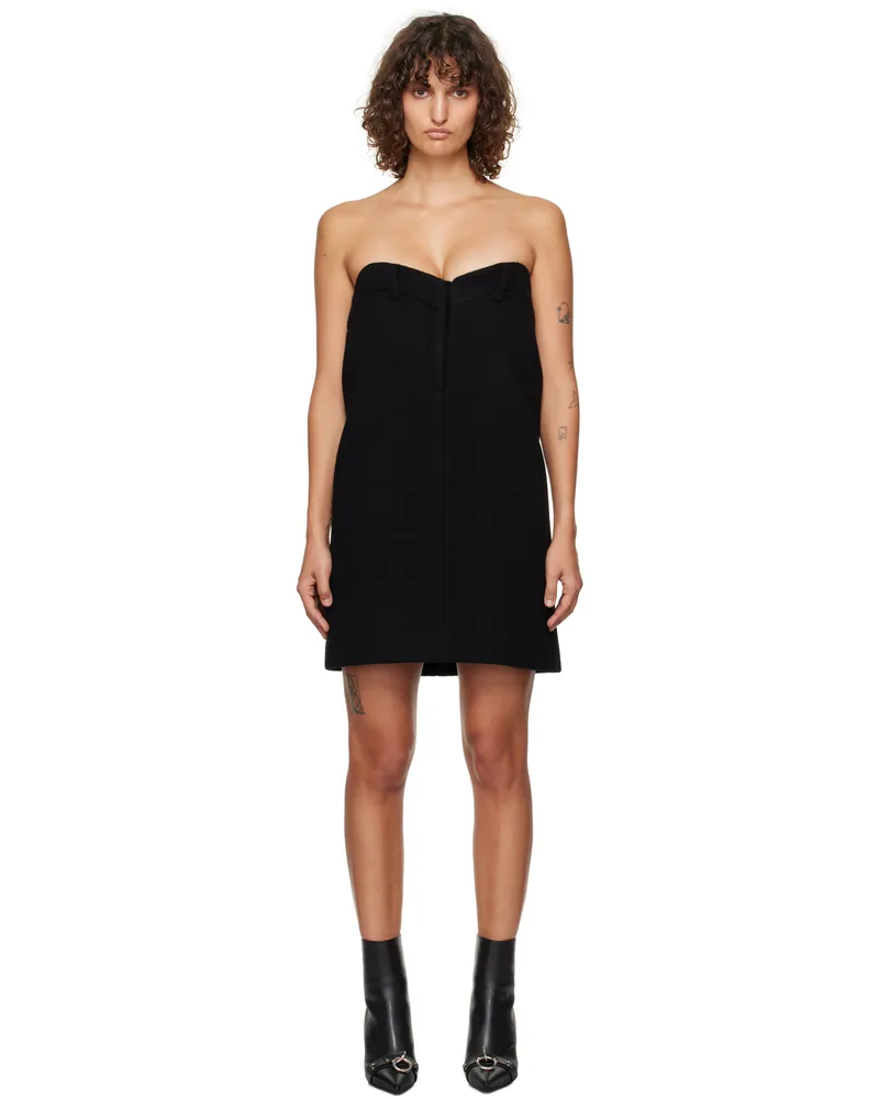 WE 11 DONE Black Sweetheart Minidress Black