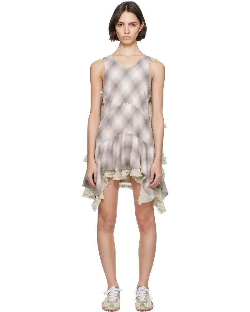 Collina Strada Purple & Off-White Phlox Minidress Lavender