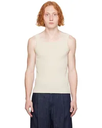 Dries van Noten Off-White Square Neck Tank Top Ecru