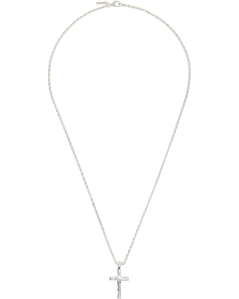 Emanuele Bicocchi SSENSE Exclusive Silver Polished Cross Necklace Silver