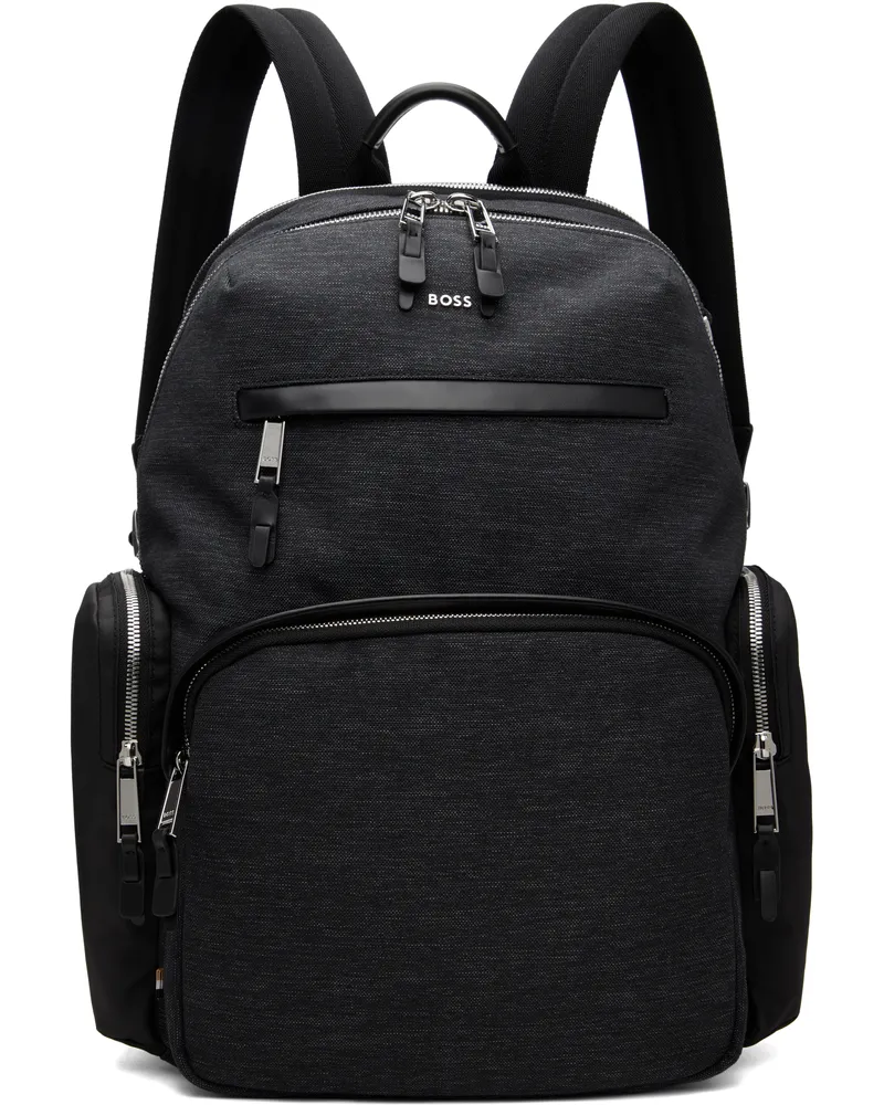 HUGO BOSS Gray Logo Hardware Backpack 021-dark