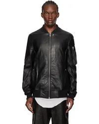 Rick Owens Black Porterville Classic Flight Leather Jacket Black