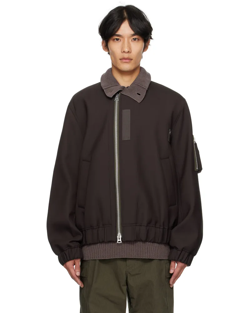 Sacai Brown Suiting Blouson Bomber Jacket 601
