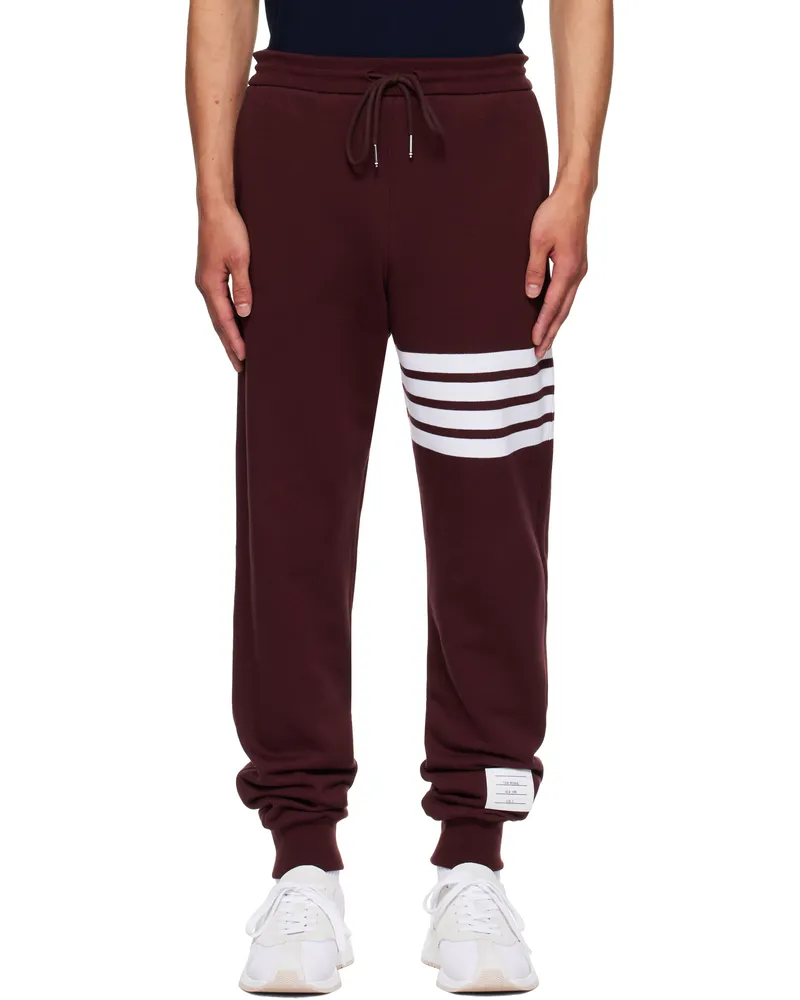 Thom Browne Burgundy Classic Loopback 4-Bar Sweatpants Burgundy615