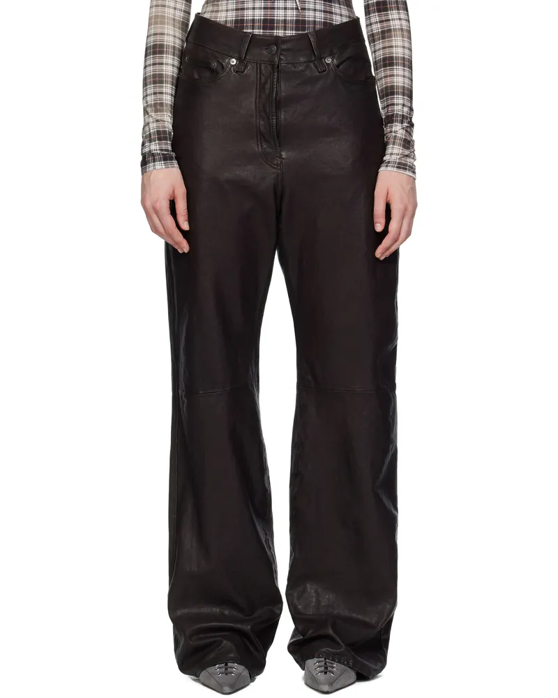 Acne Studios Brown Paneled Leather Pants Adm