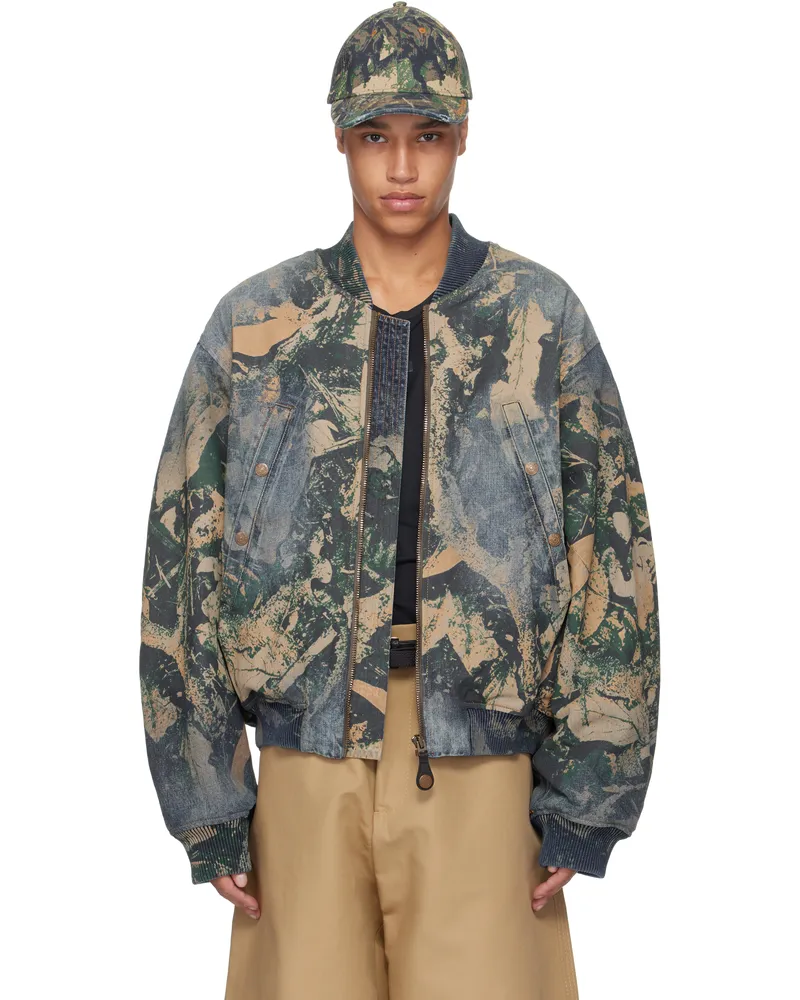 Acne Studios Blue Denim Bomber Jacket 700