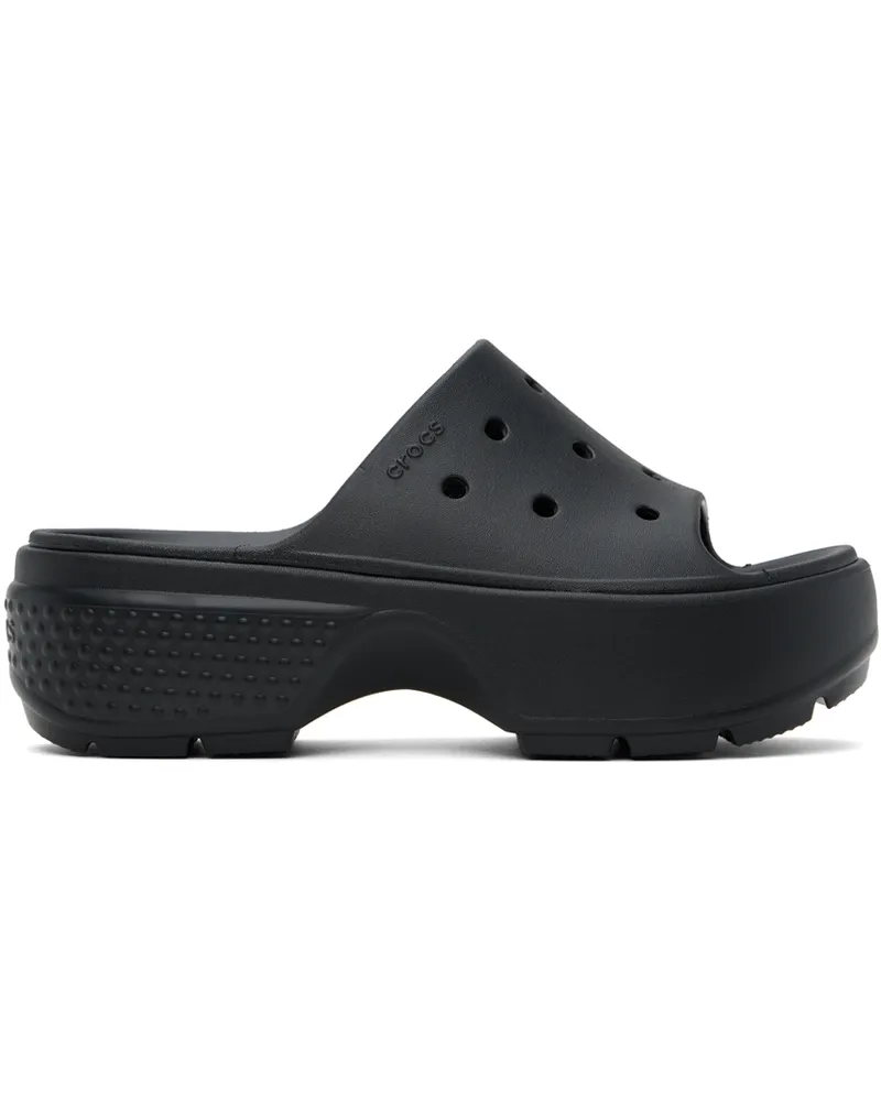 Crocs Black Stomp Slides Black