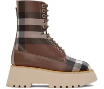 Brown Check Ankle Boots