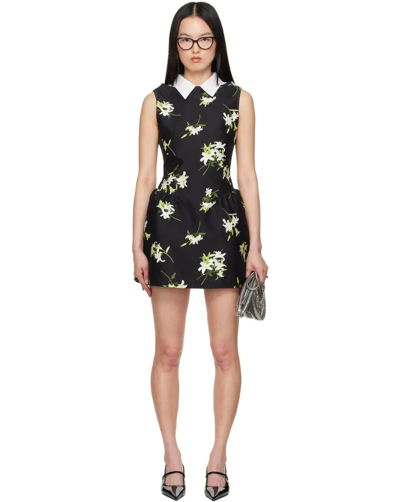SHUSHU/TONG Black Shirtneck Patchwork Sleeveless Dress Pt251