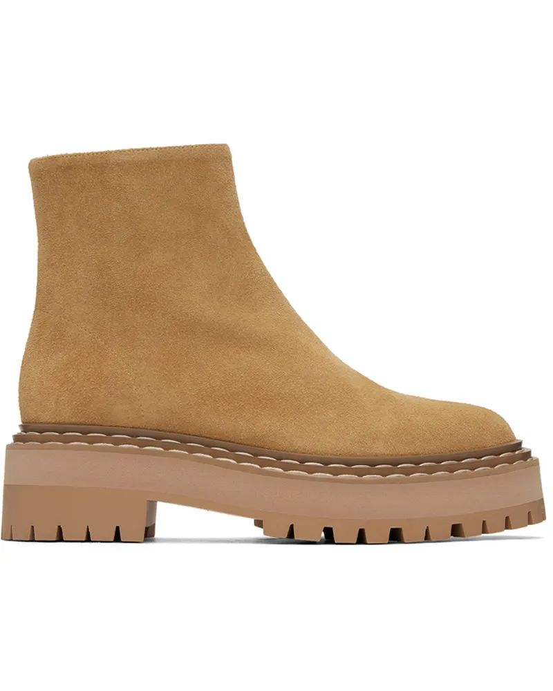 Proenza Schouler Tan Lug Sole Platform Boots 230