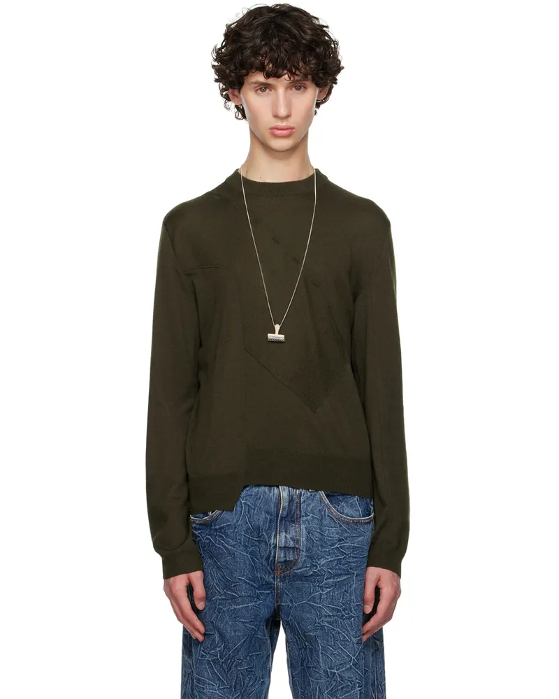 Maison Margiela Khaki Paneled Sweater 727