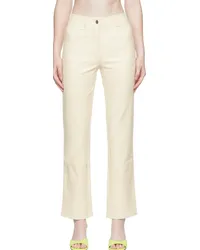 Miaou Off-White Junior Faux-Leather Pants Creme